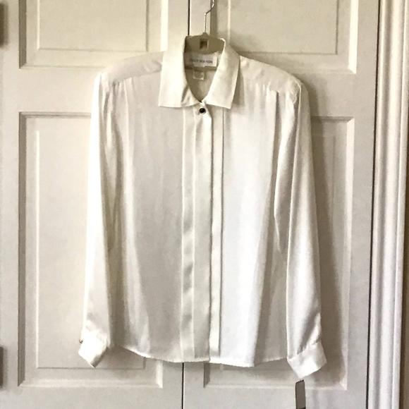 NWT Jones New York Satin Look Button Down Top-10 - Picture 8 of 9
